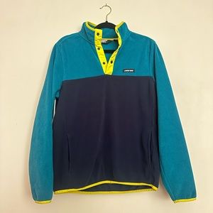 Lands' End Blue Quarter Snap Fleece Pullover Oeko-Tex